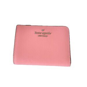 Kate Spade KN767 Small L Zip Wallet Grapefruit Saffiano Leather